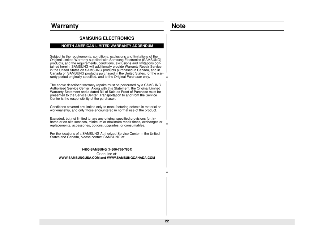 Samsung MS840CB manual Samsung Electronics, Or on-line at 