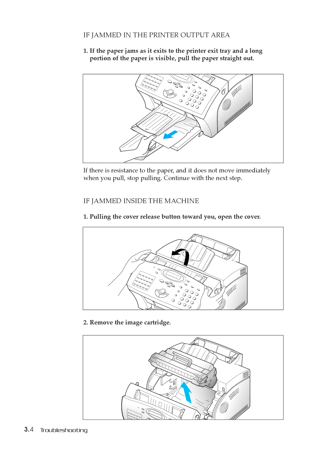 Samsung MSYS 5200 manual If Jammed in the Printer Output Area 