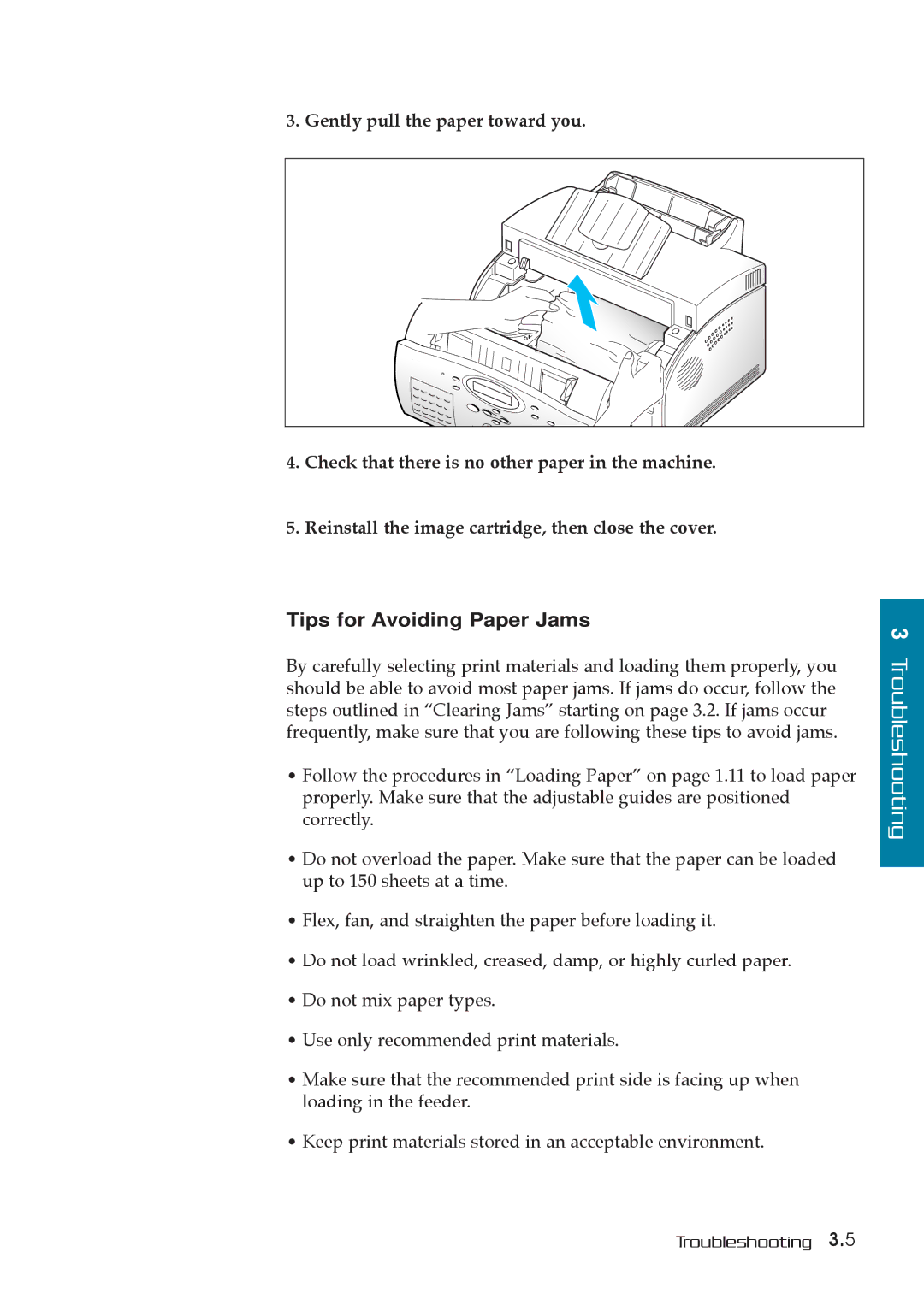 Samsung MSYS 5200 manual Tips for Avoiding Paper Jams 