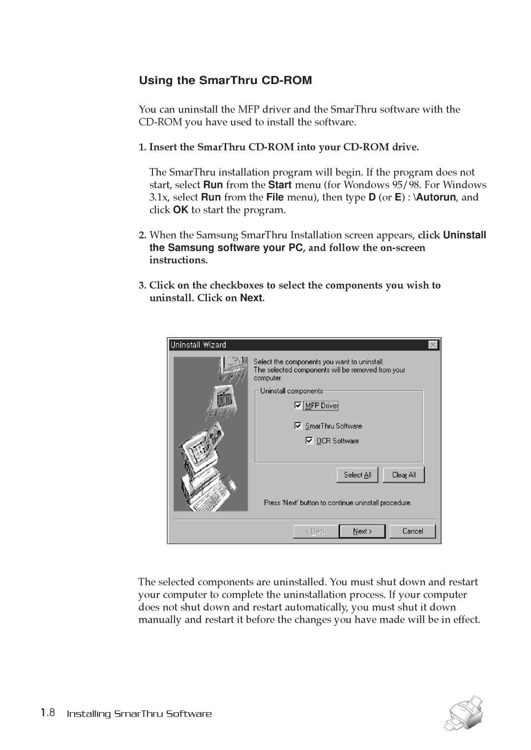 Samsung MSYS 5200 manual Using the SmarThru CD-ROM 