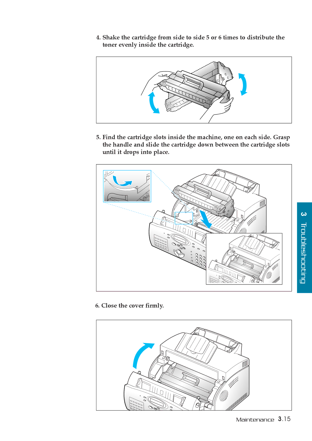 Samsung MSYS 5200 manual Close the cover firmly 