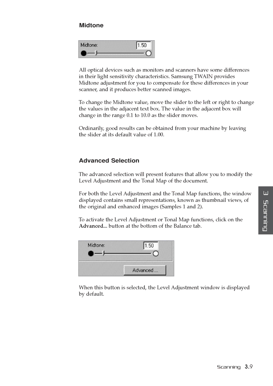 Samsung MSYS 5200 manual Midtone, Advanced Selection 