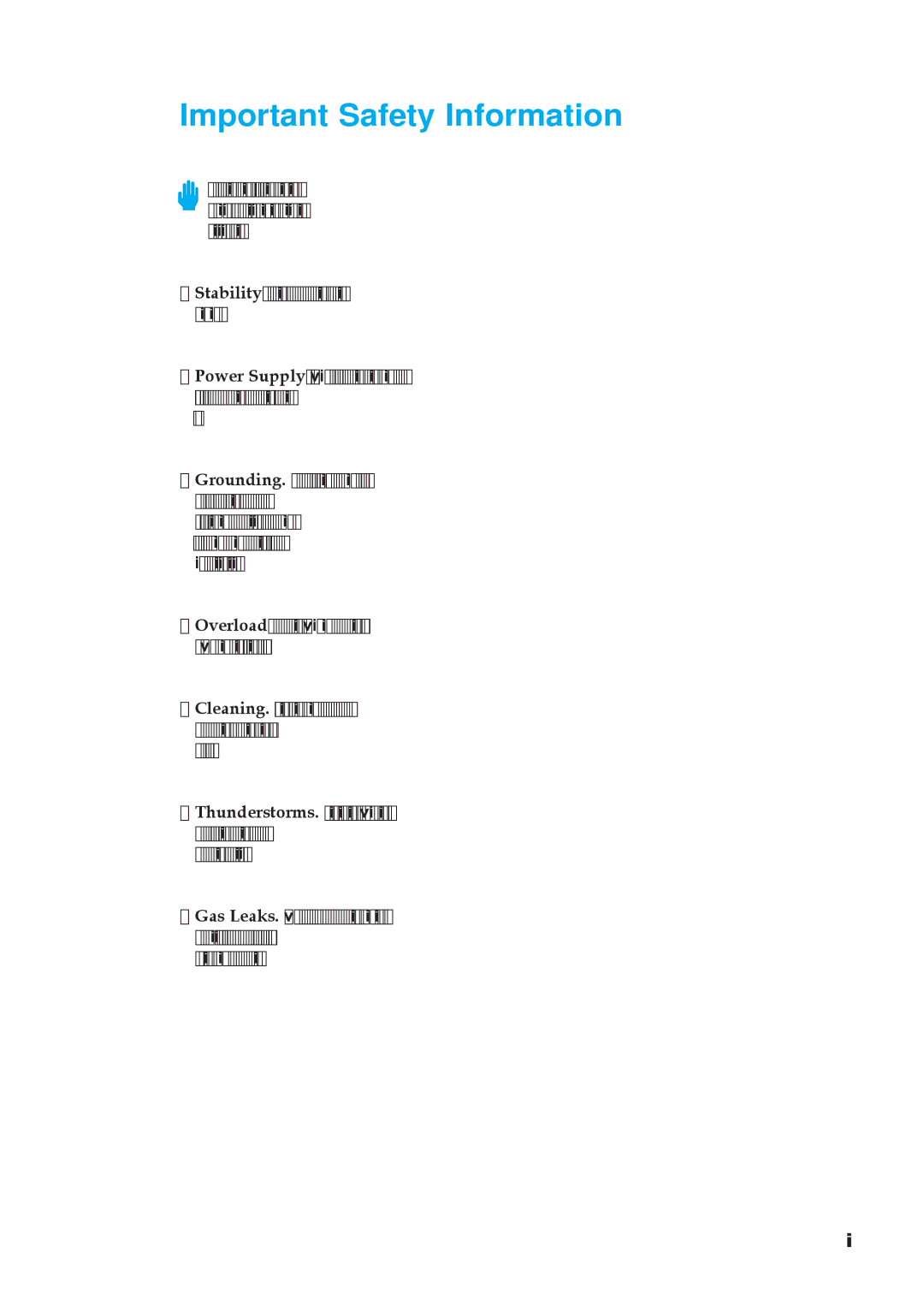 Samsung MSYS 5200 manual Important Safety Information 