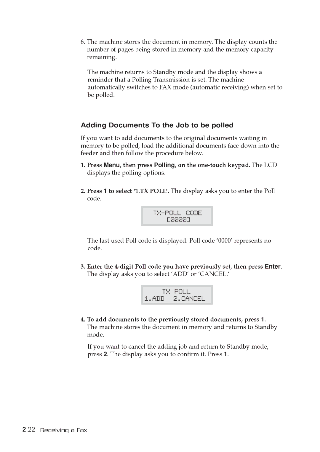 Samsung MSYS 5200 manual Adding Documents To the Job to be polled 