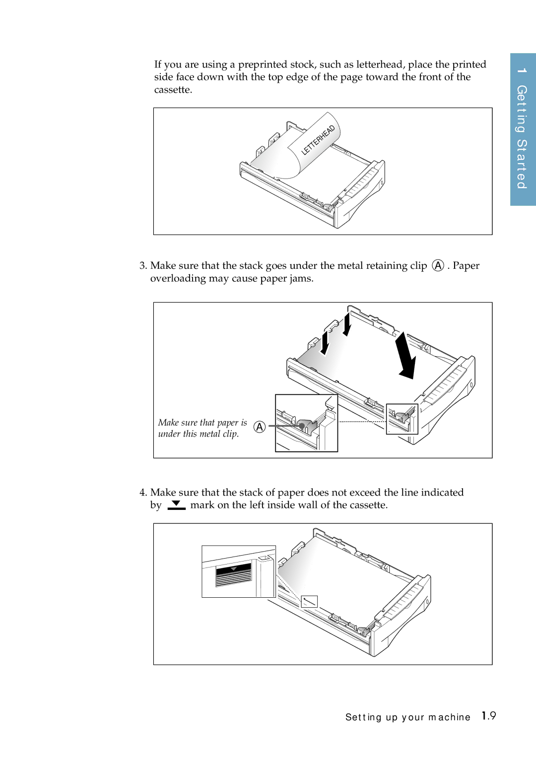 Samsung Msys 6750 manual Make sure that paper is under this metal clip 