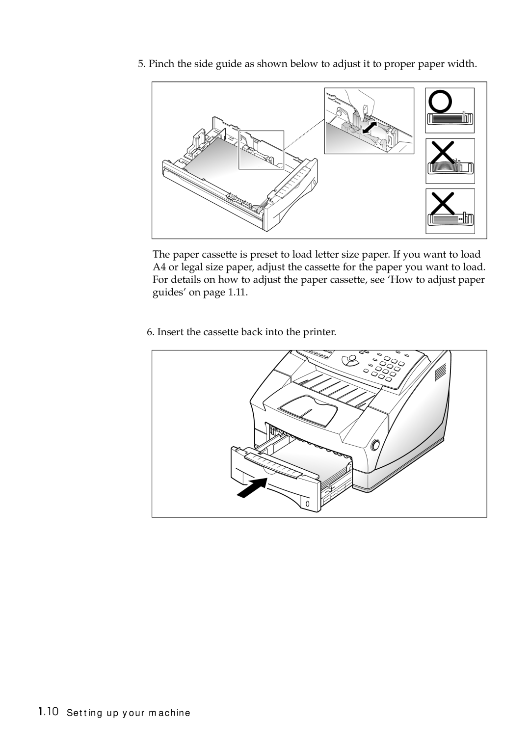 Samsung Msys 6750 manual Setting up your machine 