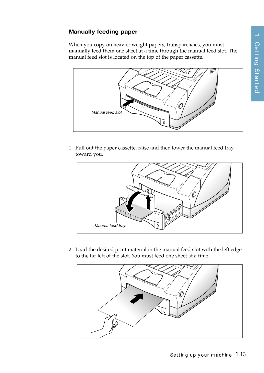 Samsung Msys 6750 manual Manually feeding paper 