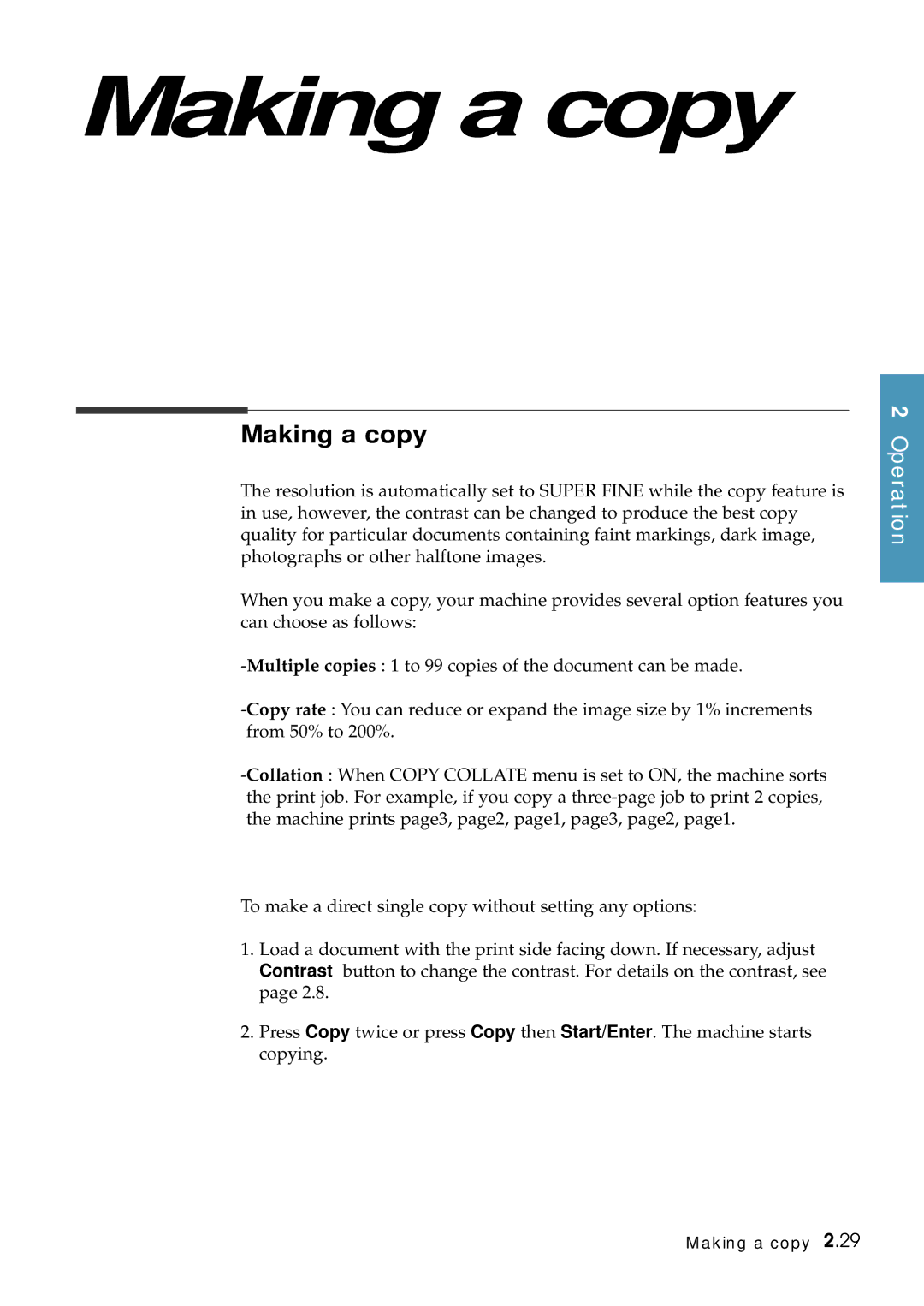 Samsung Msys 6750 manual Making a copy 