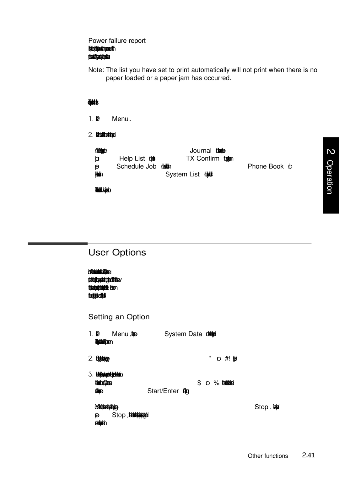 Samsung Msys 6750 manual User Options, Setting an Option 