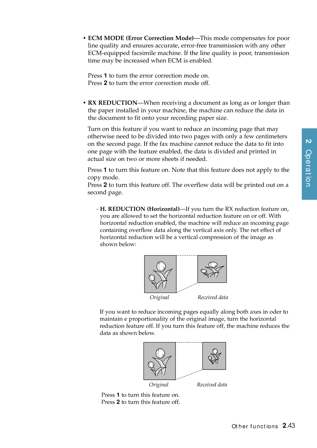 Samsung Msys 6750 manual Original Received data 