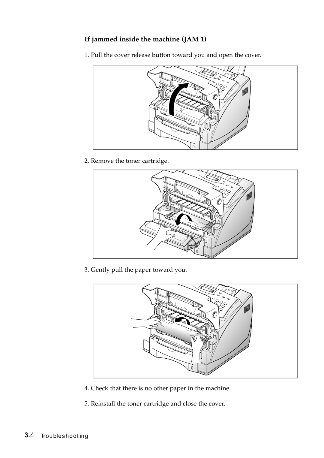 Samsung Msys 6750 manual If jammed inside the machine JAM 