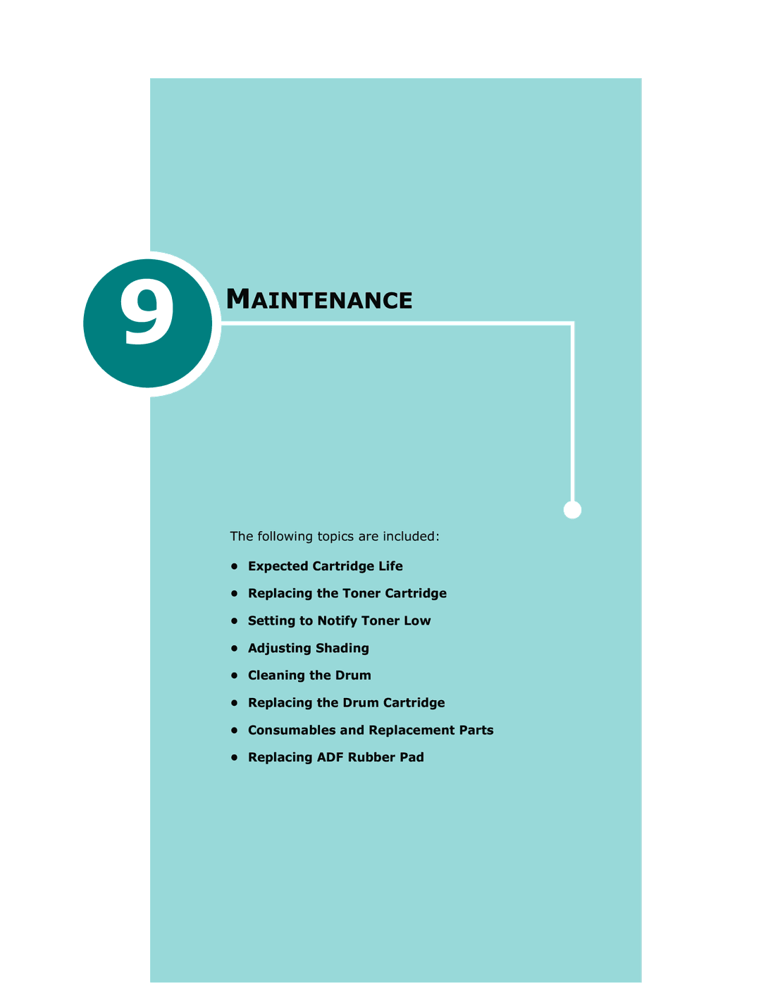 Samsung Msys SF-830, Msys 830, Msys 835P manual Maintenance 