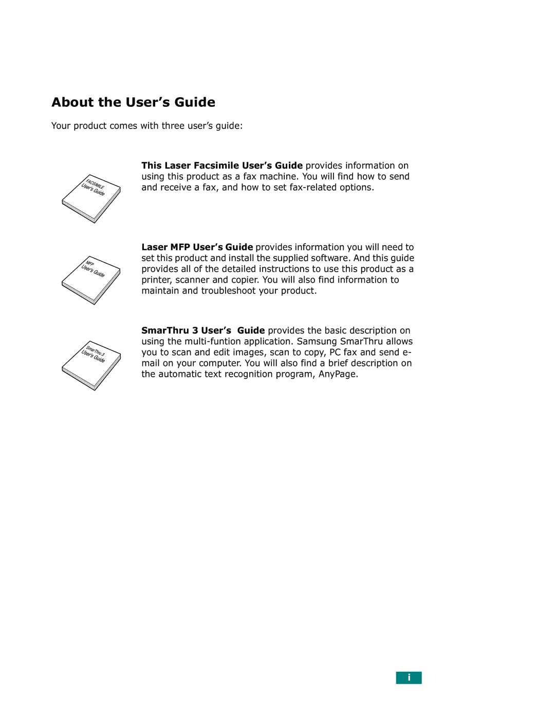 Samsung Msys 835P, Msys 830, Msys SF-830 manual About the User’s Guide 