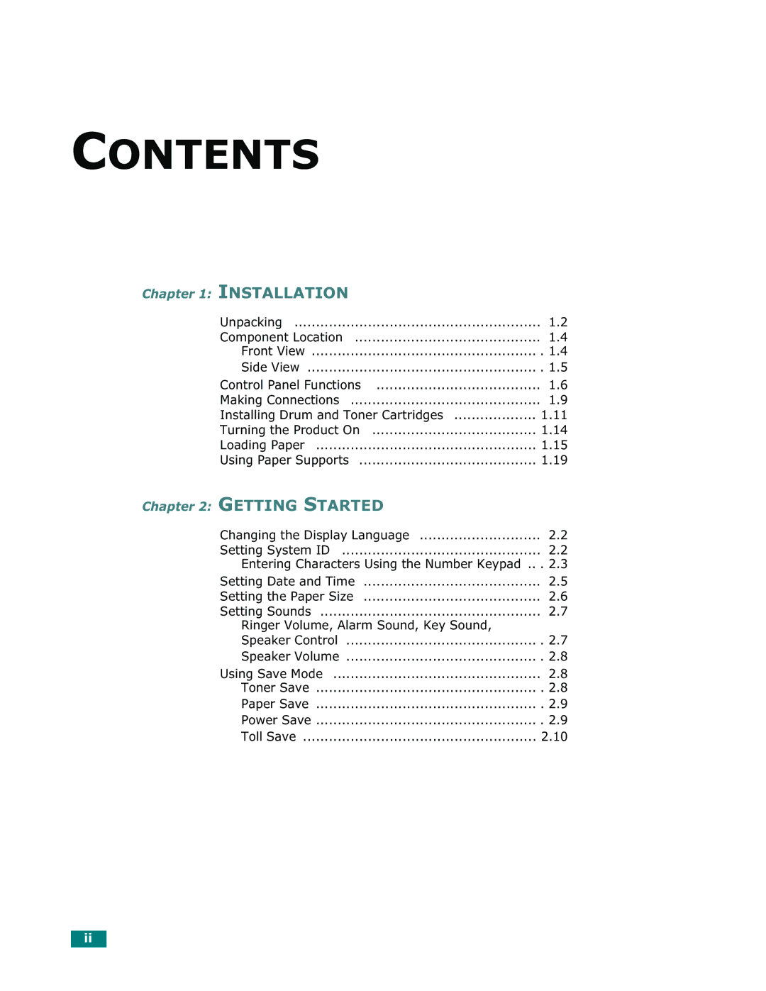 Samsung Msys 830, Msys SF-830, Msys 835P manual Contents 