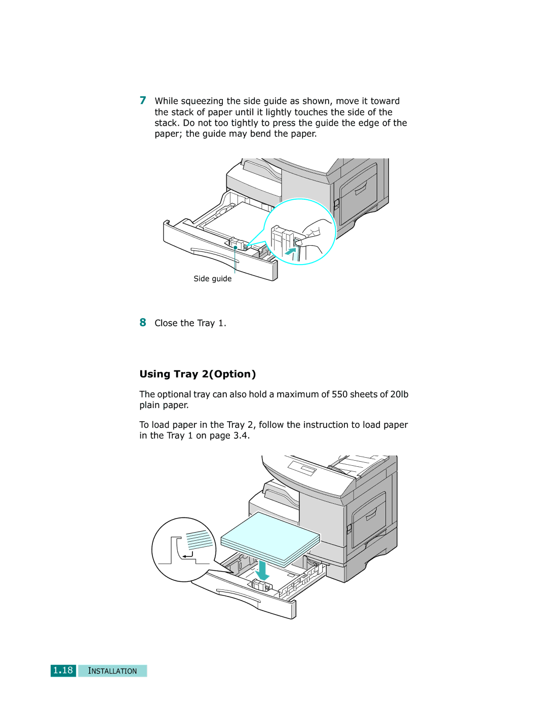 Samsung Msys 830, Msys SF-830, Msys 835P manual Using Tray 2Option 