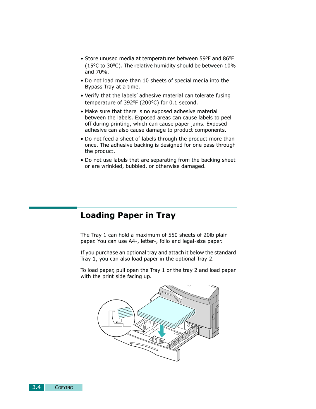 Samsung Msys SF-830, Msys 830, Msys 835P manual Loading Paper in Tray 