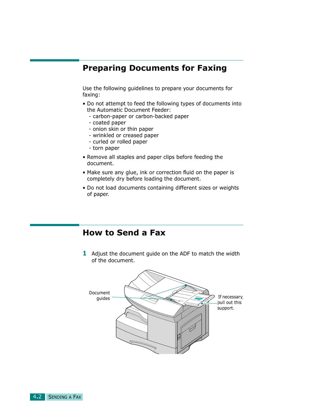 Samsung Msys 830, Msys SF-830, Msys 835P manual Preparing Documents for Faxing, How to Send a Fax 