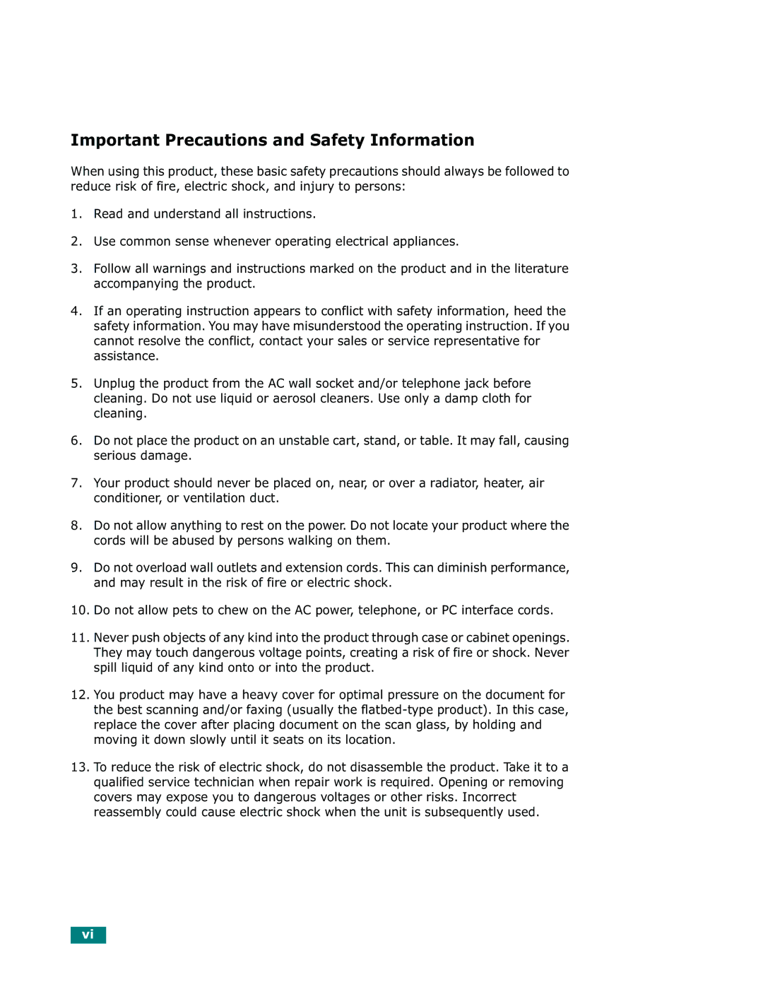 Samsung Msys SF-830, Msys 830, Msys 835P manual Important Precautions and Safety Information 