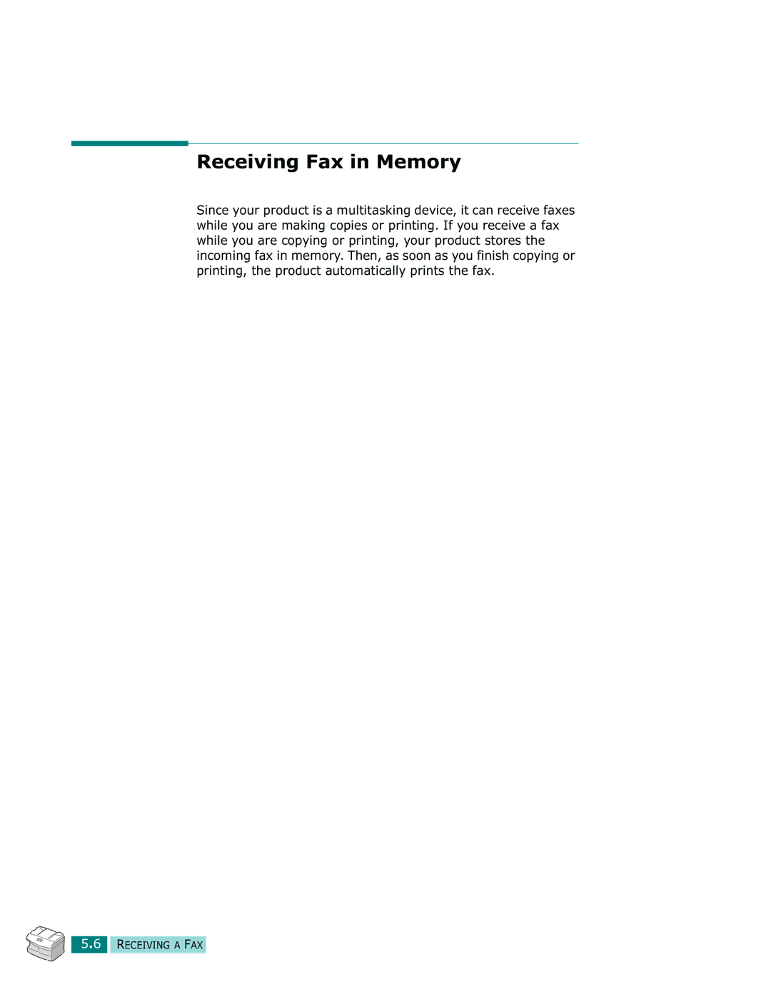 Samsung Msys 830, Msys SF-830, Msys 835P manual Receiving Fax in Memory 