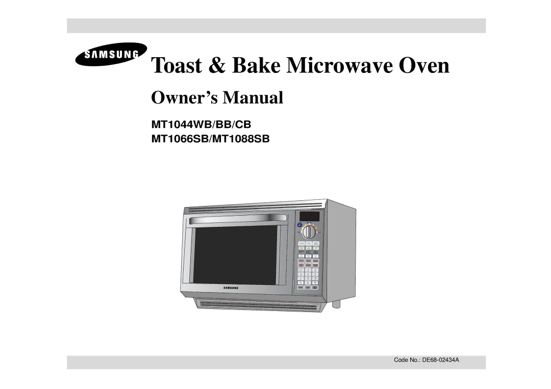 Samsung MT1044BB, MT1044CB, DE68-02434A owner manual Toast & Bake Microwave Oven 