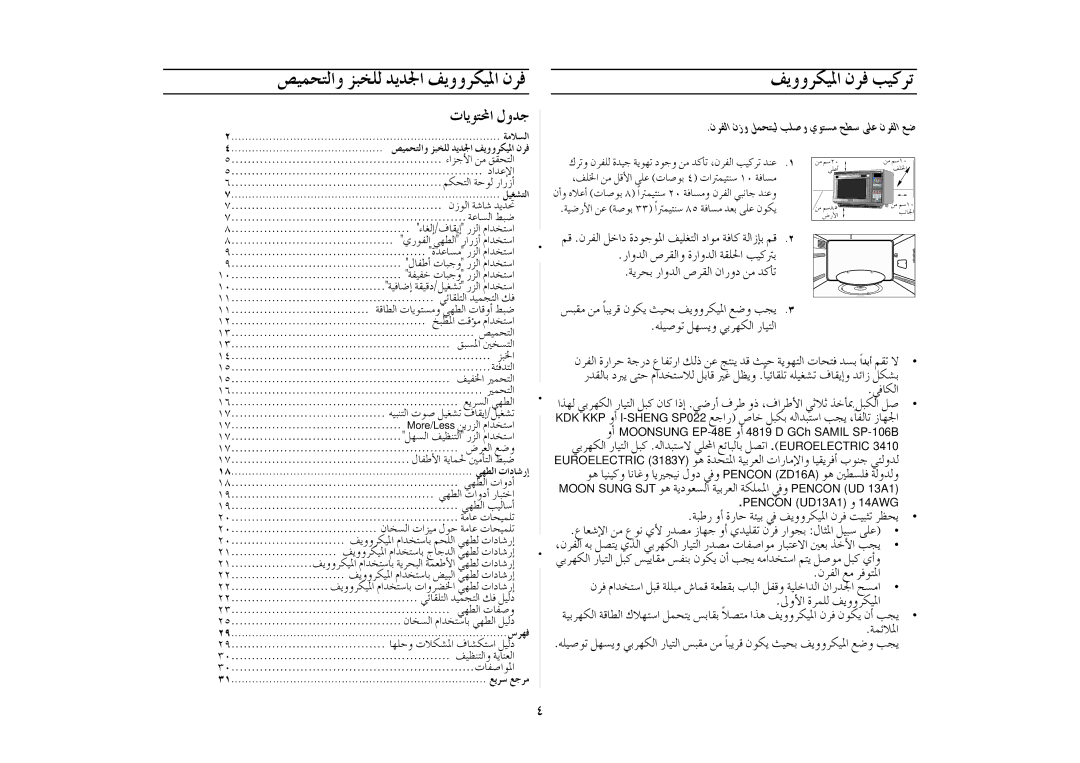 Samsung MT1088SB-B/ZAM manual ÄÉjƒàÙG hóL, ¬∏«UƒJ π¡ùjh »Hô¡µdG QÉ«àdG, ‘ÉµdG, Áªfóÿg, ∞jhhôµ«ŸG ¿ôa Ö«côJ 