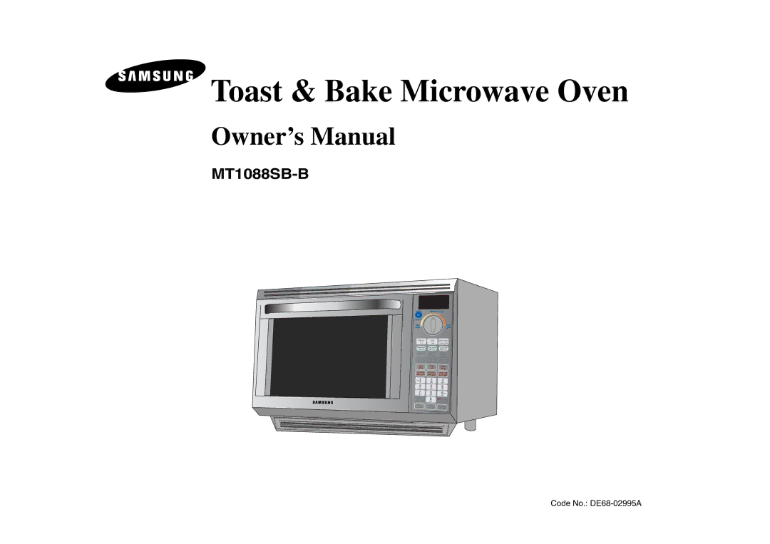 Samsung MT1088SB-B/ZAM manual Toast & Bake Microwave Oven 