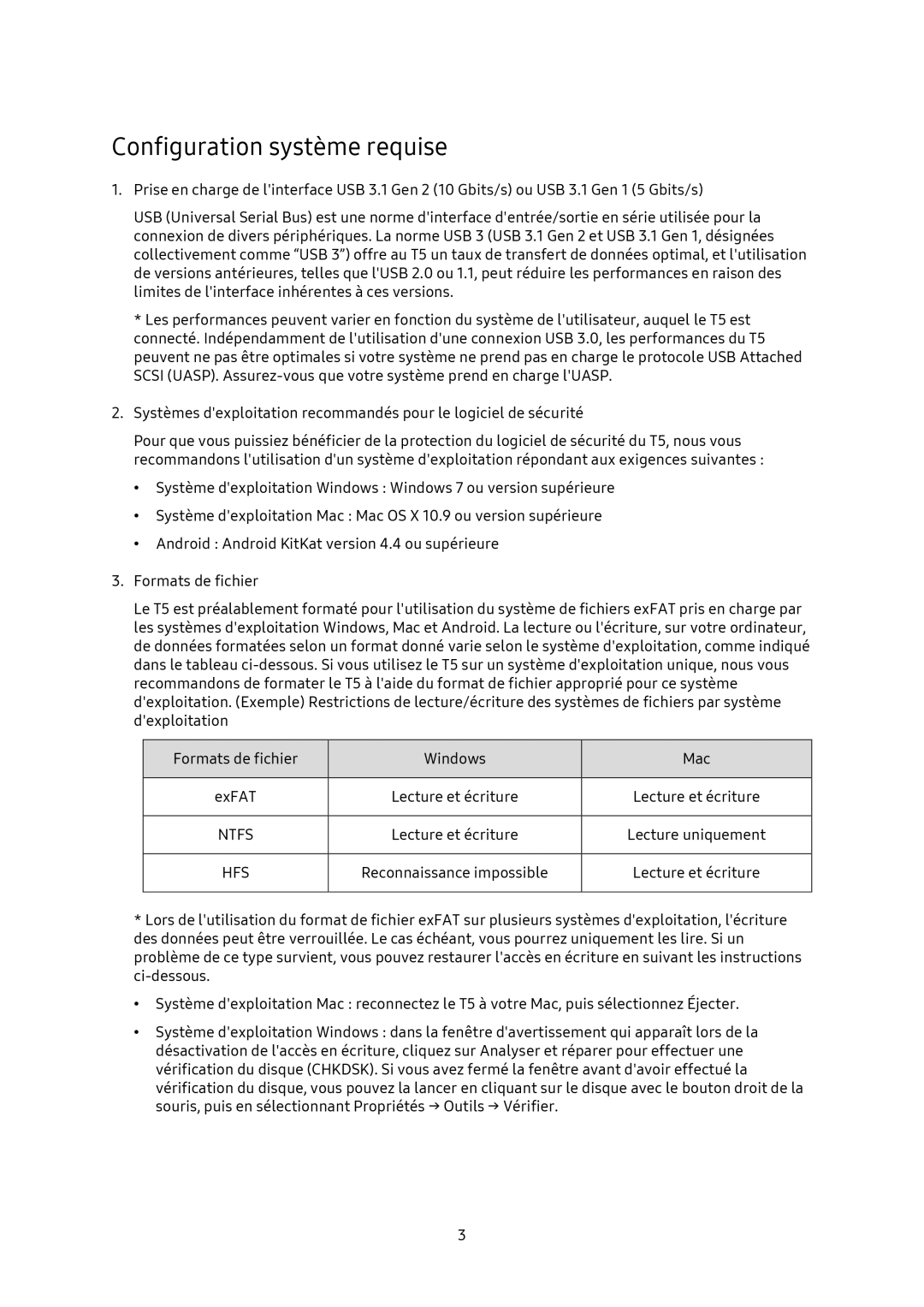 Samsung MU-PA500B/EU, MU-PA1T0B/EU, MU-PA250B/EU, MU-PA2T0B/EU manual Configuration système requise 