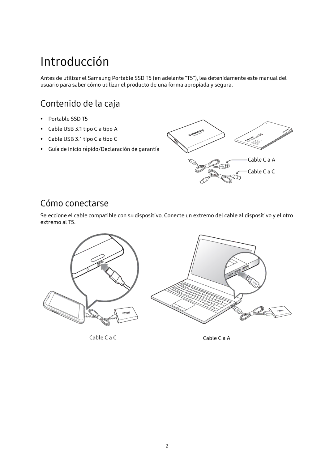 Samsung MU-PA250B/EU, MU-PA1T0B/EU, MU-PA500B/EU, MU-PA2T0B/EU manual Contenido de la caja, Cómo conectarse 