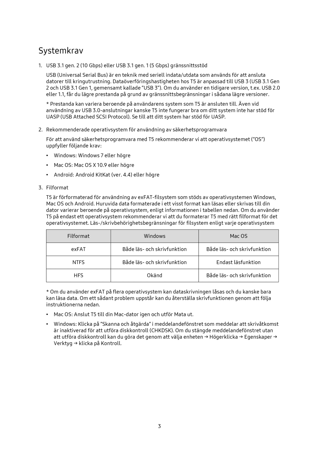 Samsung MU-PA500B/EU, MU-PA1T0B/EU, MU-PA250B/EU, MU-PA2T0B/EU manual Systemkrav 