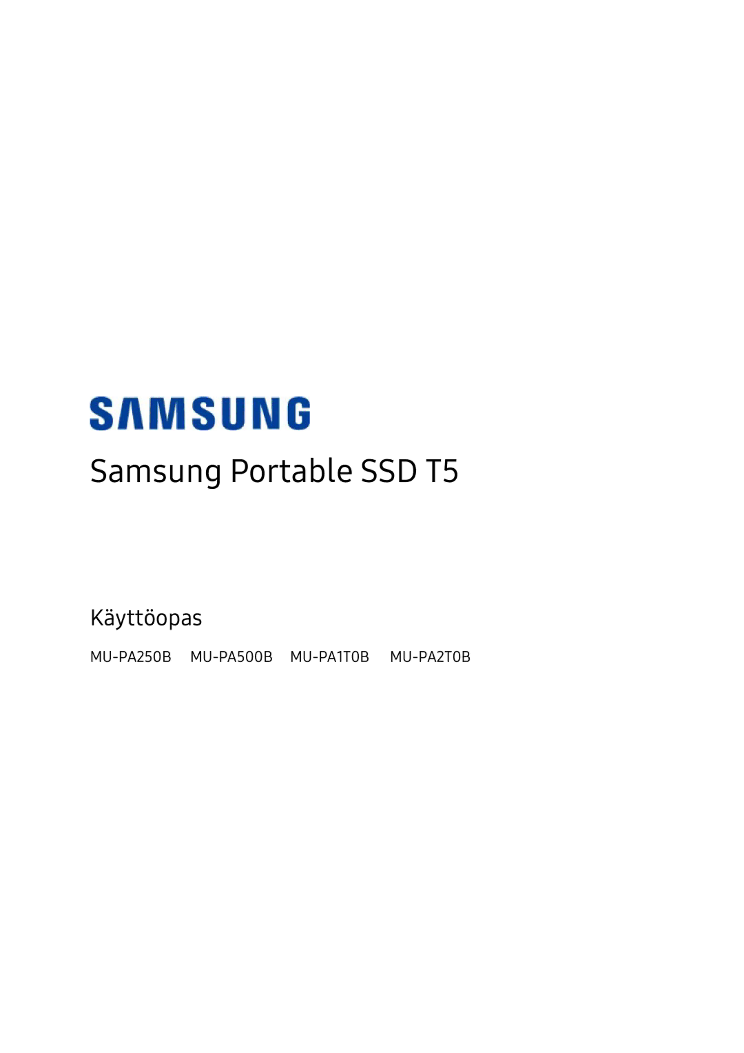 Samsung MU-PA250B/EU, MU-PA1T0B/EU, MU-PA500B/EU, MU-PA2T0B/EU manual Samsung Portable SSD T5 