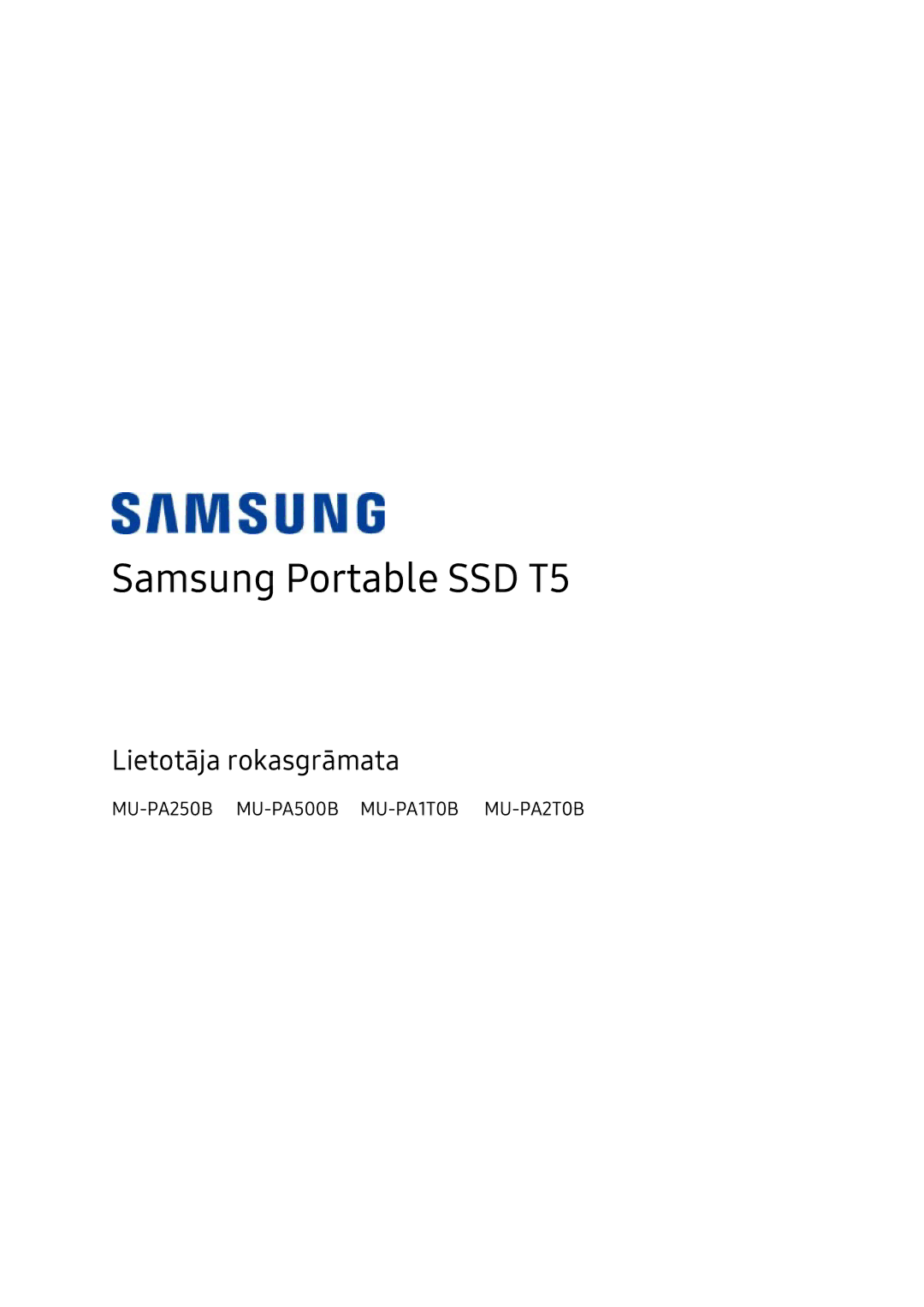 Samsung MU-PA250B/EU, MU-PA1T0B/EU, MU-PA500B/EU, MU-PA2T0B/EU manual Samsung Portable SSD T5 