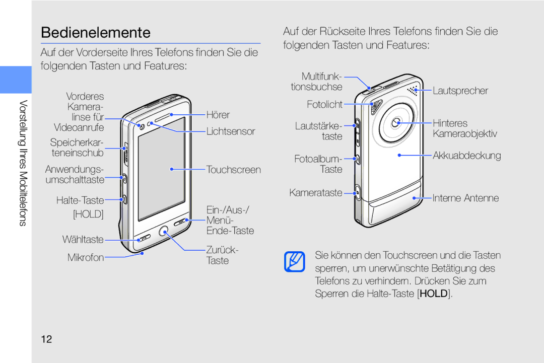 Samsung MUGM8800DKASTD manual Bedienelemente 