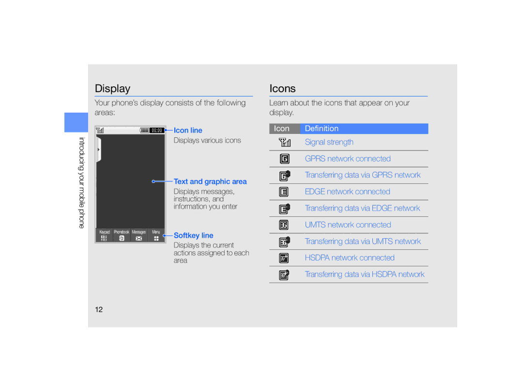 Samsung MUGM8800DKASTD manual Display, Text and graphic area 