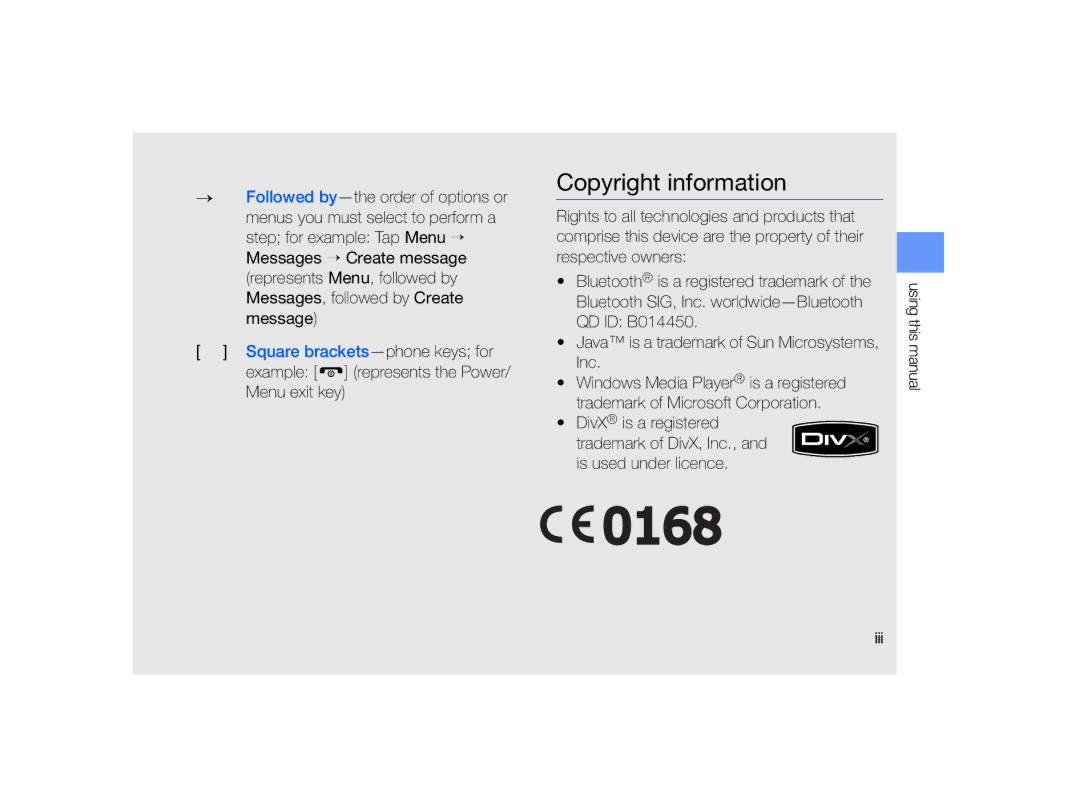 Samsung MUGM8800DKASTD manual Copyright information 