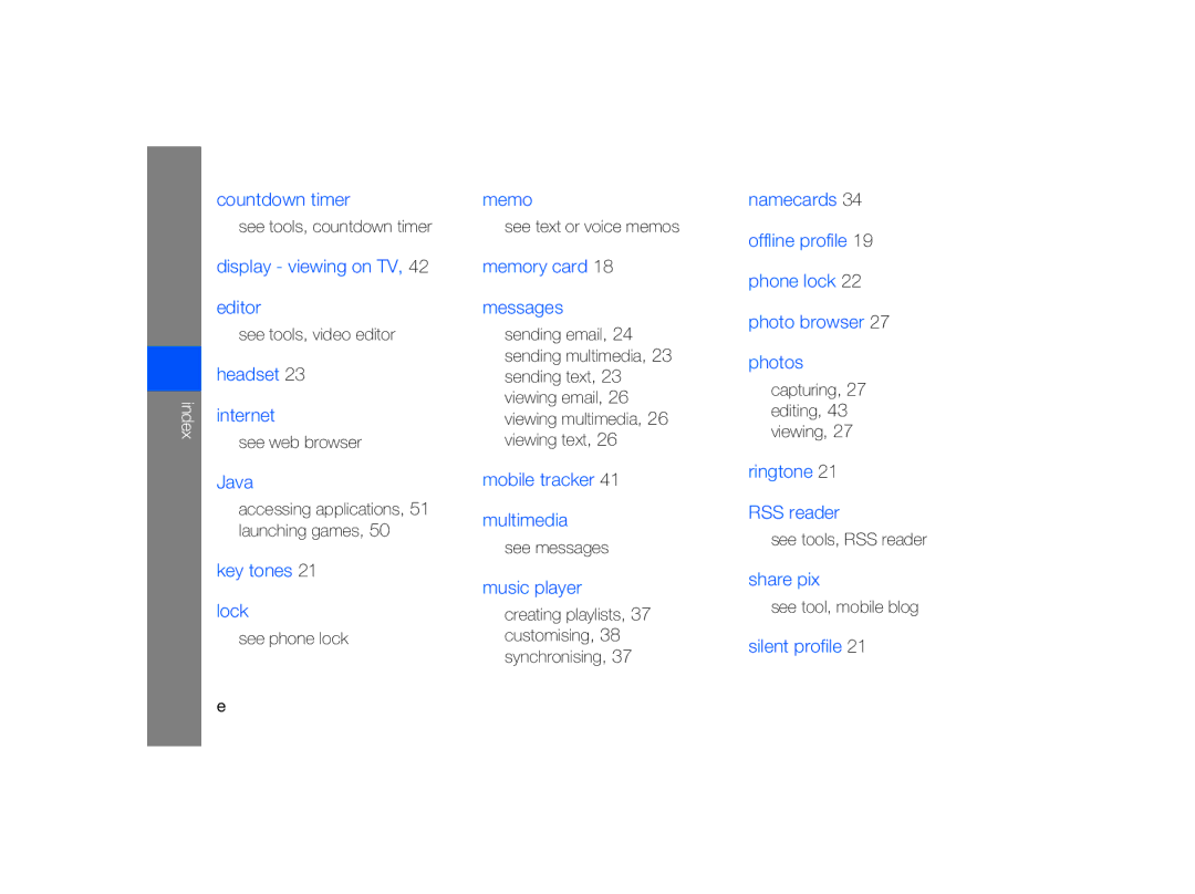 Samsung MUGM8800DKASTD manual Index 