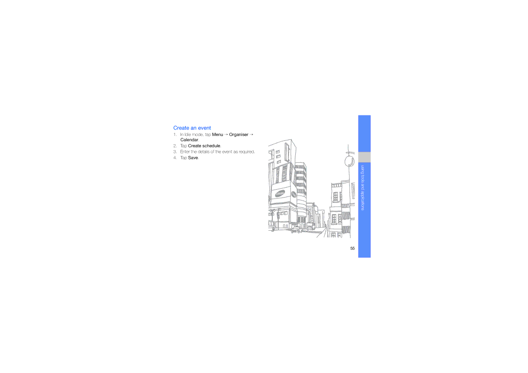 Samsung MUGM8800DKASTD manual Create an event 