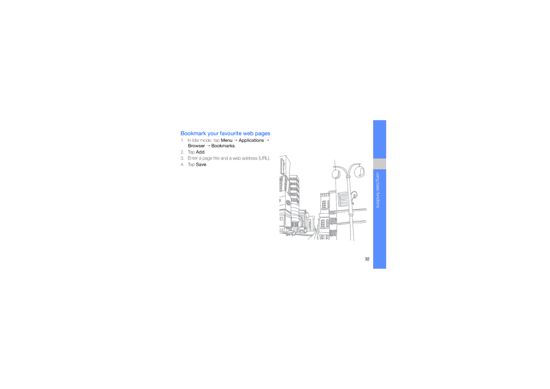 Samsung MUGM8800DKASTD manual Bookmark your favourite web pages 