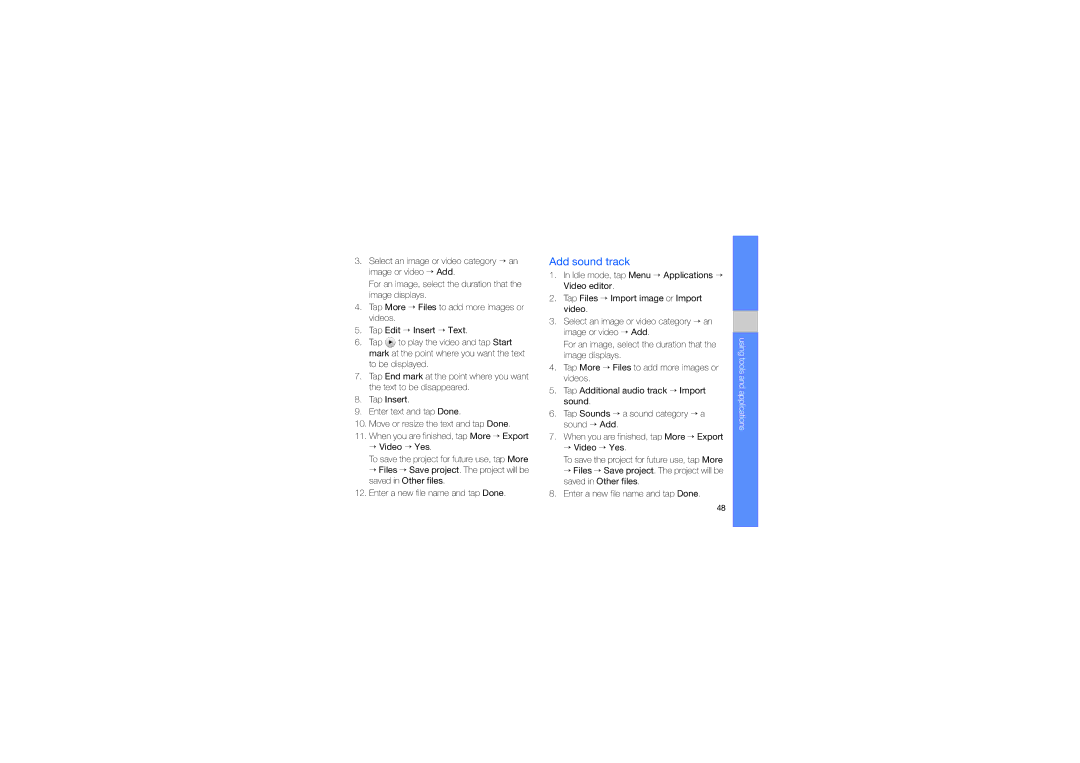 Samsung MUGM8800DKASTD manual Add sound track 