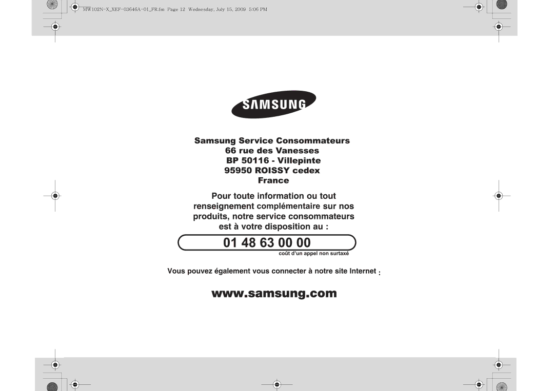 Samsung MW102N-X/XEF manual 