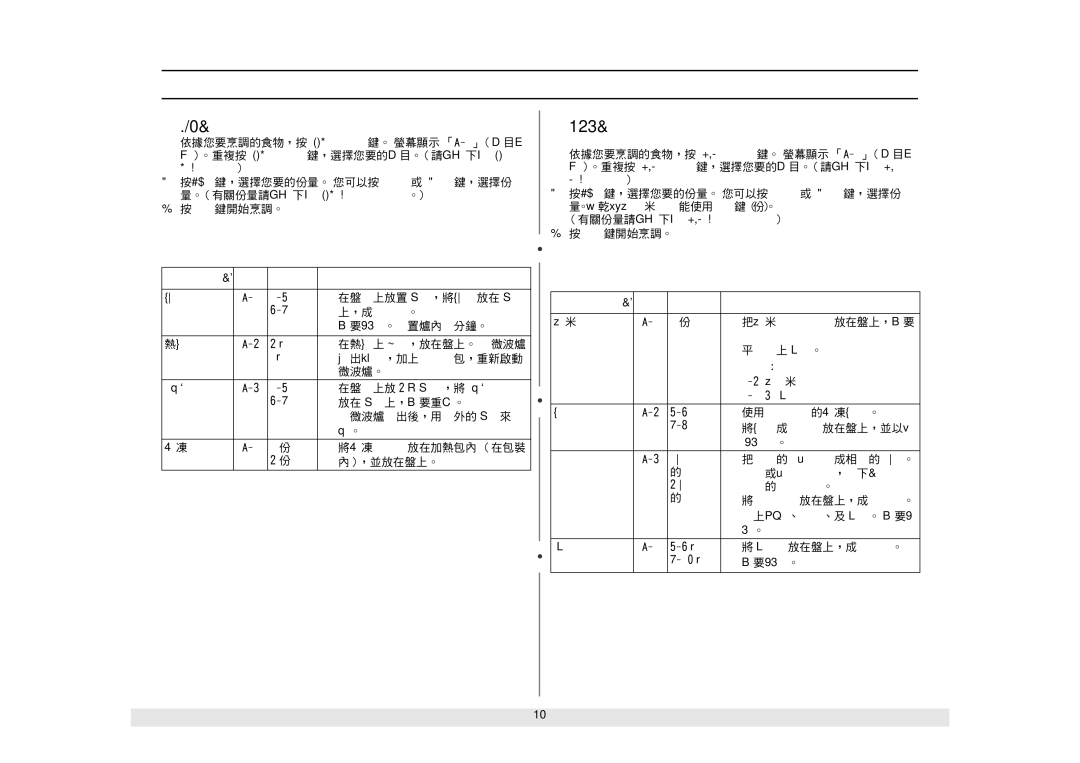 Samsung MW1060WA/KON manual 123 