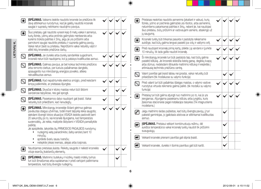 Samsung MW712K/BAL manual Lietuvių K 