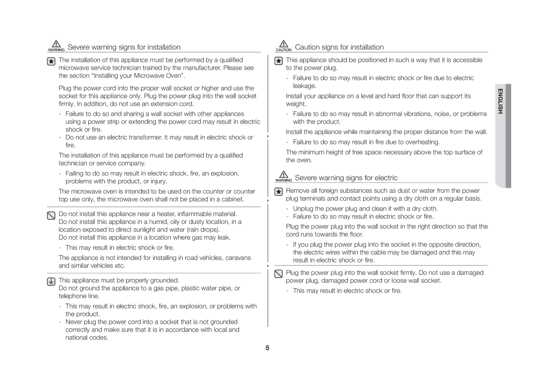 Samsung MW712N/XSV manual English 