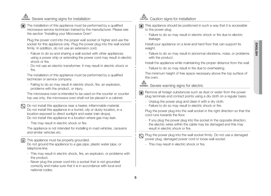 Samsung MW71B/XEO, MW71B/BOL, MW71B/ELE, MW71B/XEG manual English 