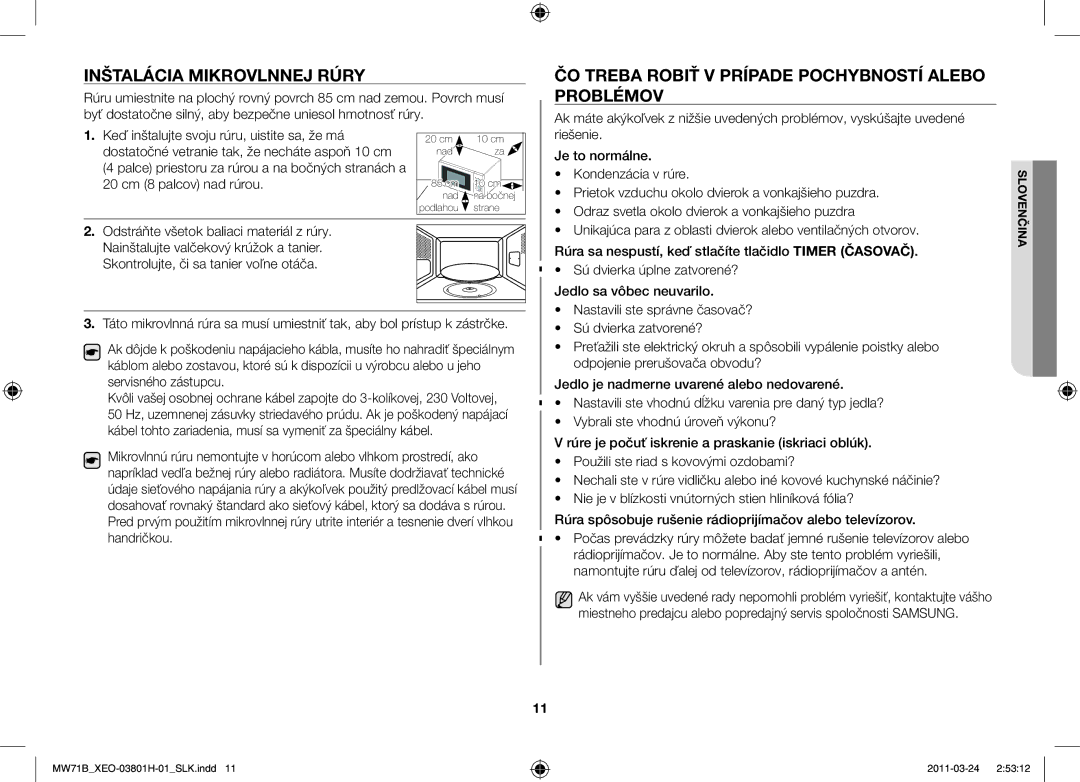 Samsung MW71B/XEG, MW71B/BOL, MW71B/XEO, MW71B/ELE manual Problémov 