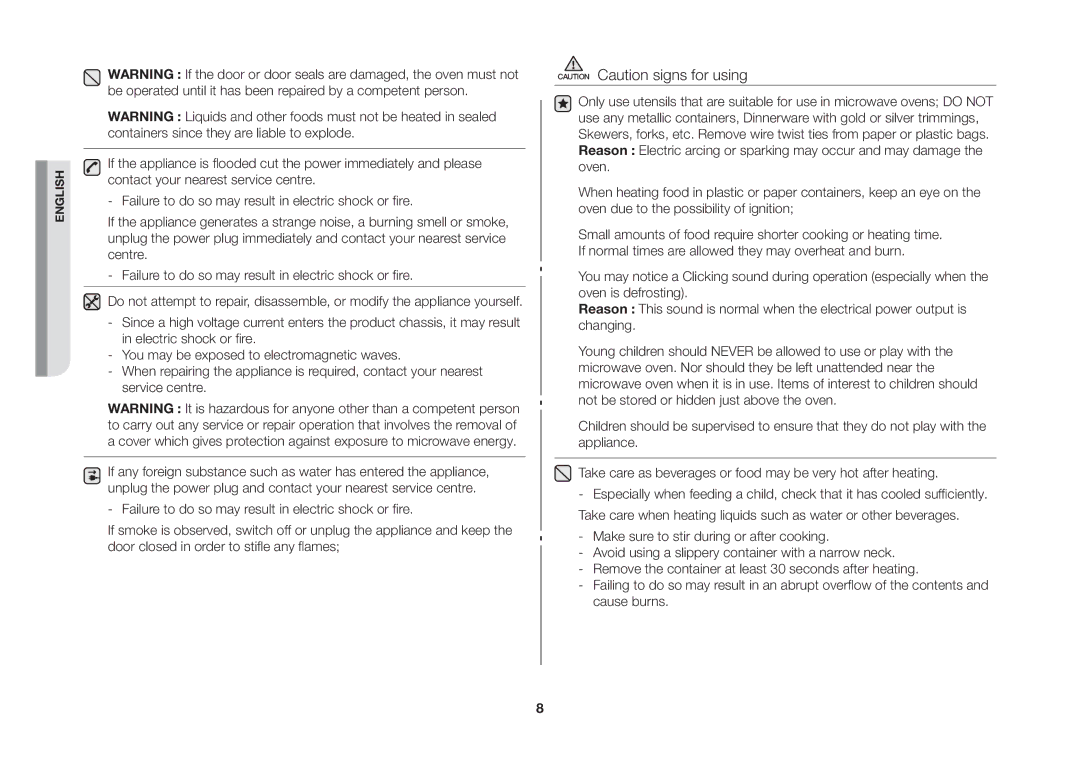 Samsung MW71B/ELE manual English 