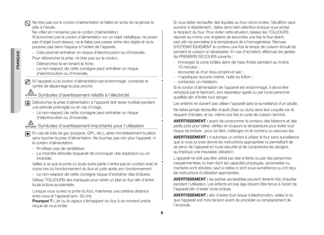 Samsung MW71B/XEF manual Français 