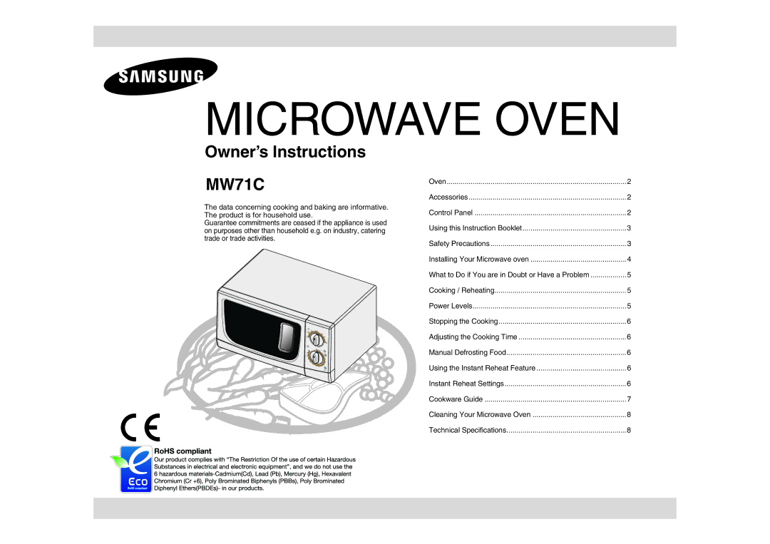 Samsung MW71C/BOL manual What to Do if You are in Doubt or Have a Problem, Cleaning Your Microwave Oven 