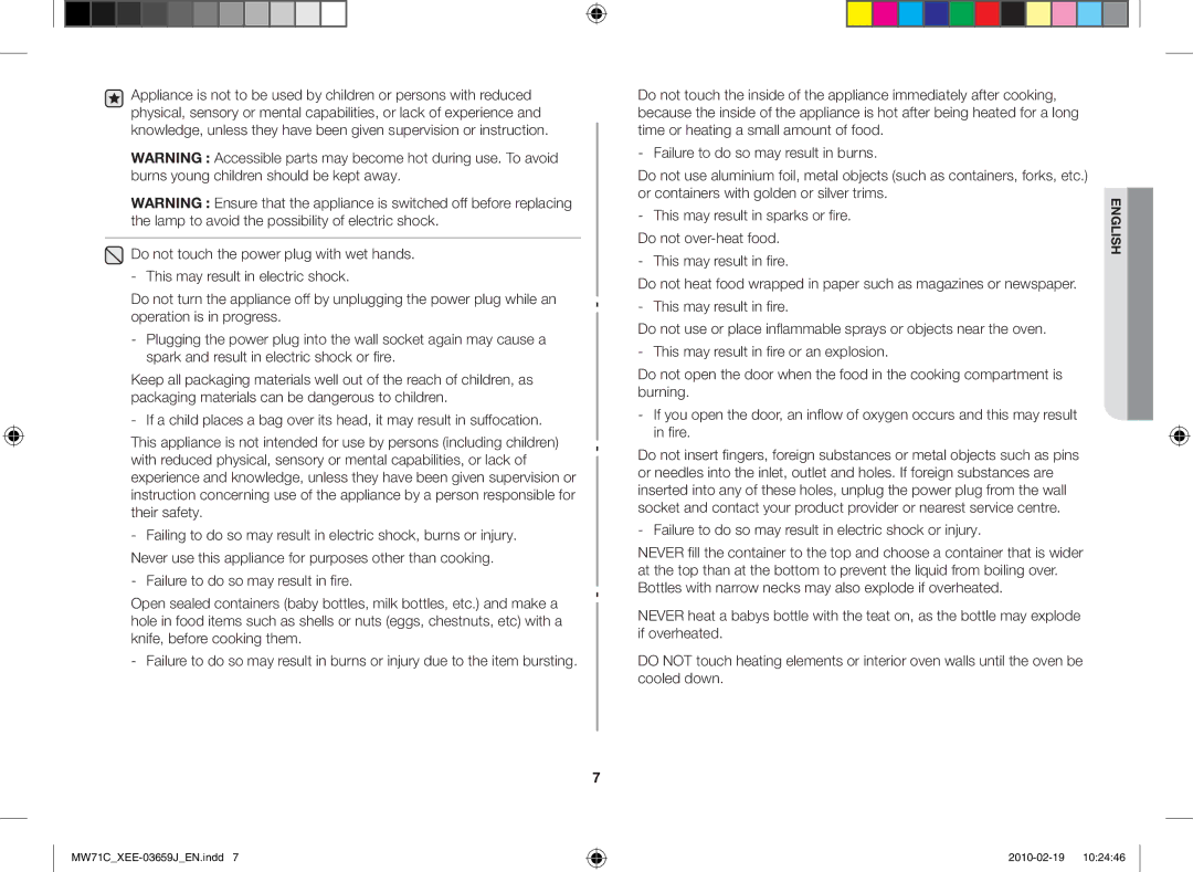 Samsung MW71C/XEE manual English 