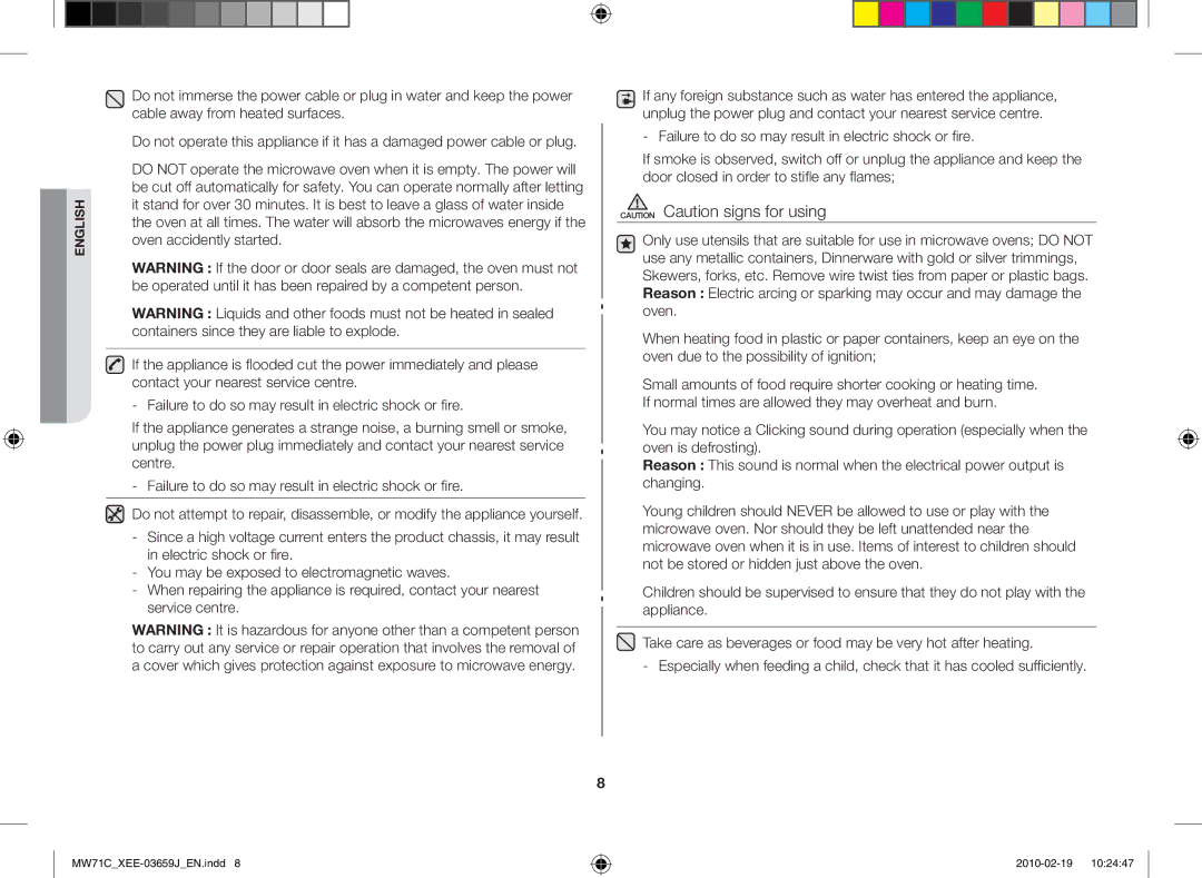 Samsung MW71C/XEE manual English 