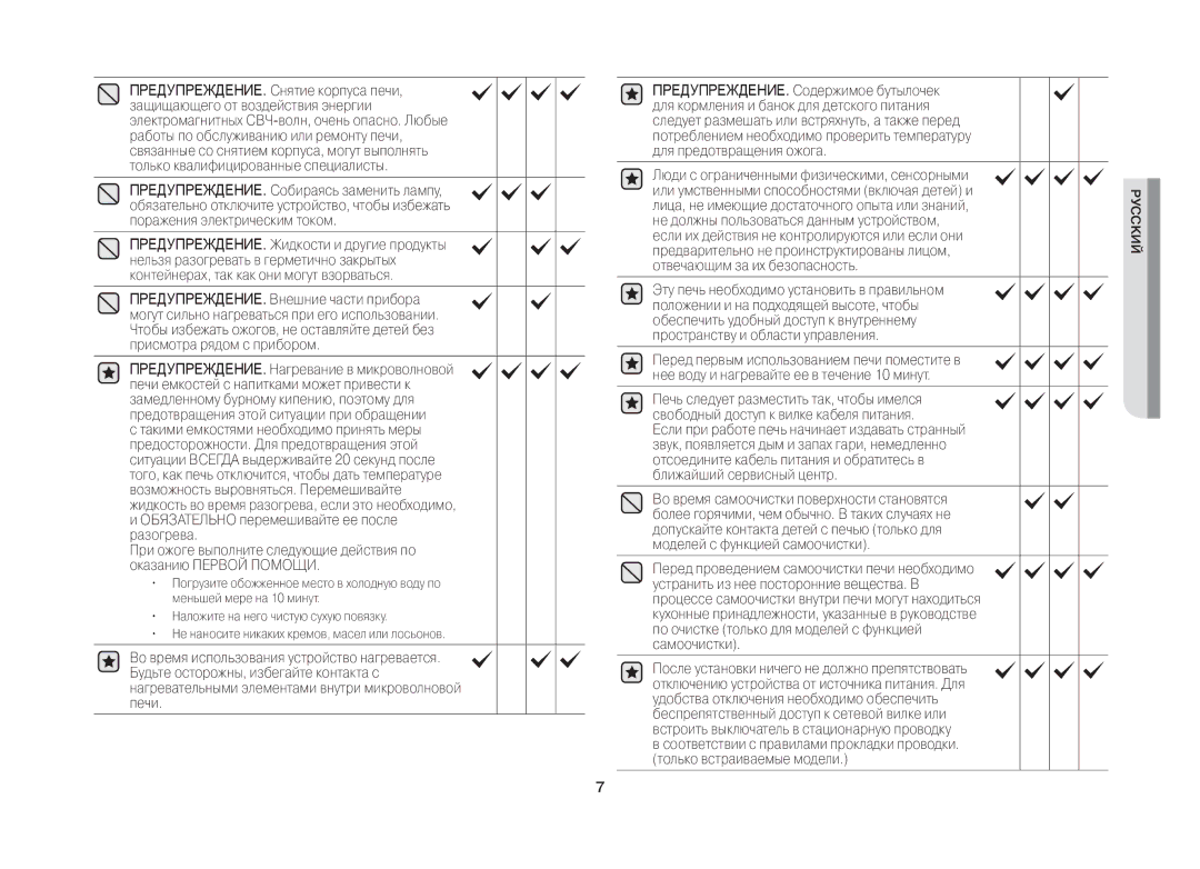 Samsung MW731KR/BWT manual Русский 